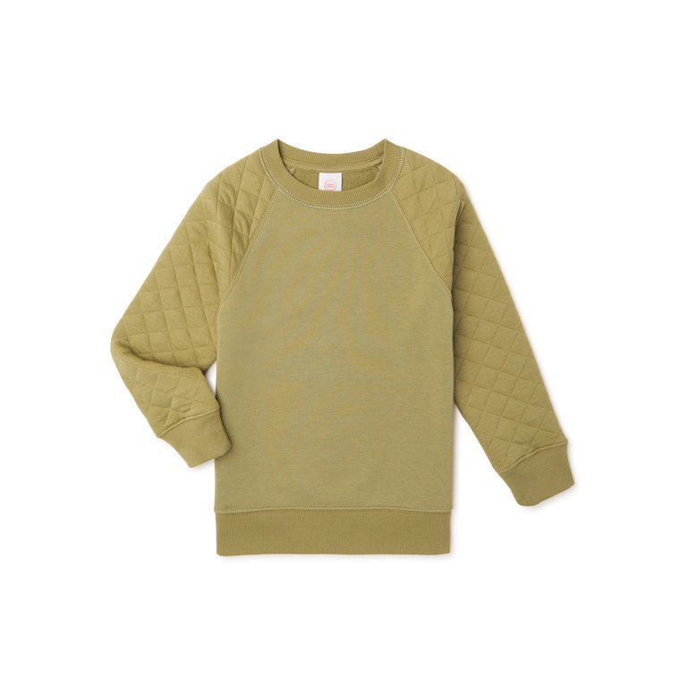 Wonder Nation Boys' Quilted Crewneck Sweatshirt with Long Sleeves, Sizes 4-18 & Husky - Walmart.c... | Walmart (US)
