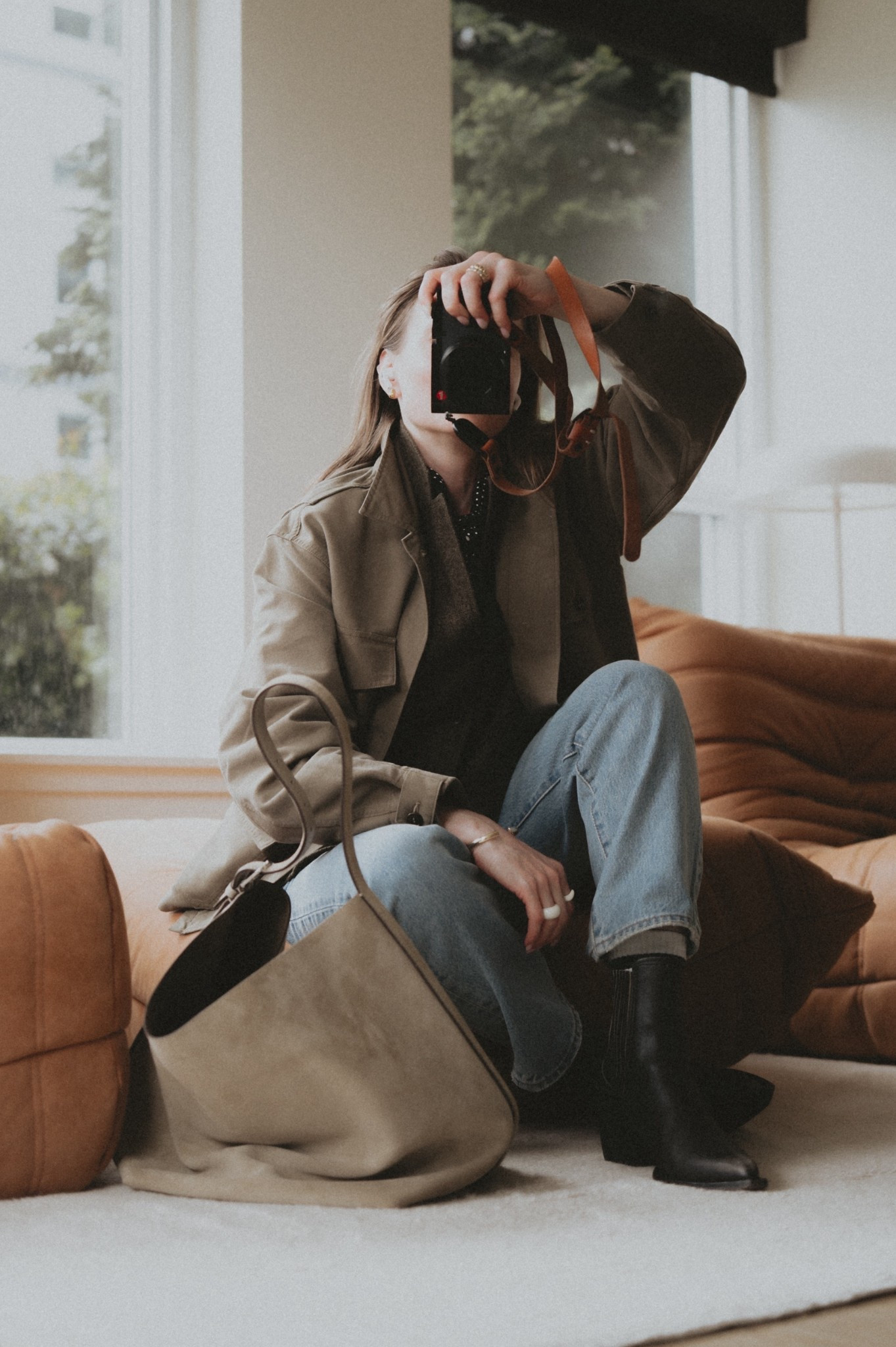 OOTD for the in between temps: cool mornings & warmer days.
@Levi's 501 90s fit straight leg jeans 
Golden goose 🪿 Debbie ankle boots
A utility jacket layered over a felted wool chore coat, both Buck Mason
Toteme Belted suede tote
Polka dot silk scarf @jcrew 

#LTKootd #LTKSeasonal