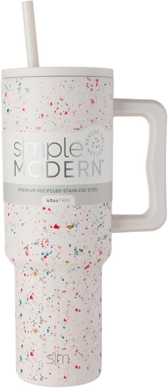 Simple Modern 40 oz Tumbler with Handle and Straw Lid | Premium Recycled Stainless Steel Water Bo... | Amazon (US)