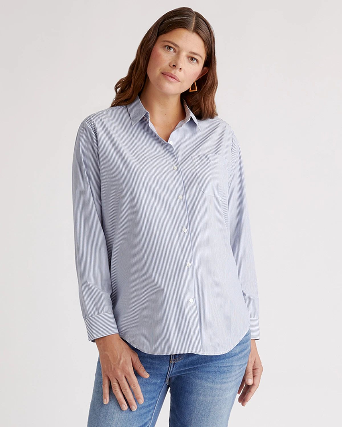Organic Cotton Poplin Maternity & Nursing Button-Down Shirt | Quince