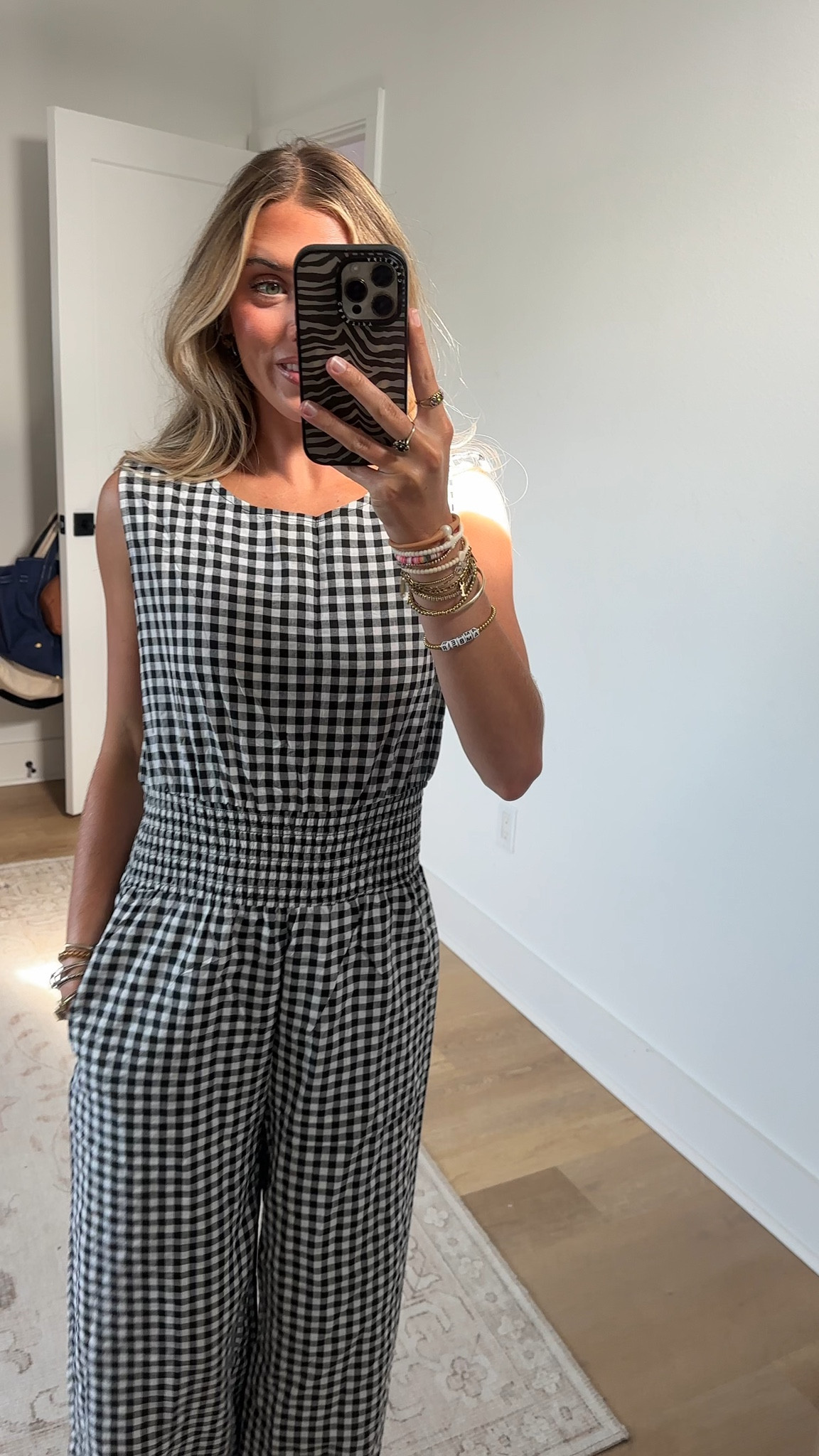 Amazon size small Women's Gingham Sleeveless Jumpsuit Smocked Waist Wide Leg Culotte Romper Tie Shoulder Summer One Piece Outfit

#LTKootd #LTKSaleAlert #LTKSeasonal