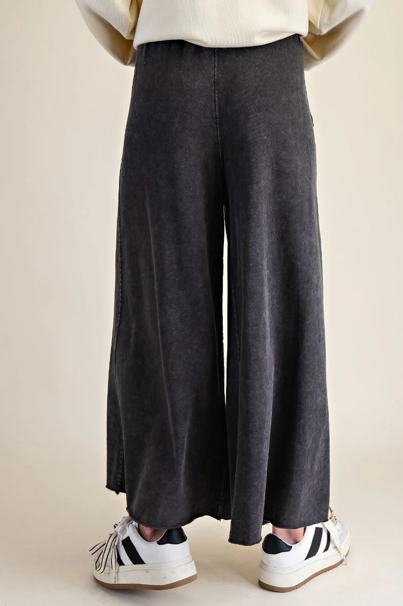 Relaxed Fit Washed Wide Leg Pants | Everkado Inc