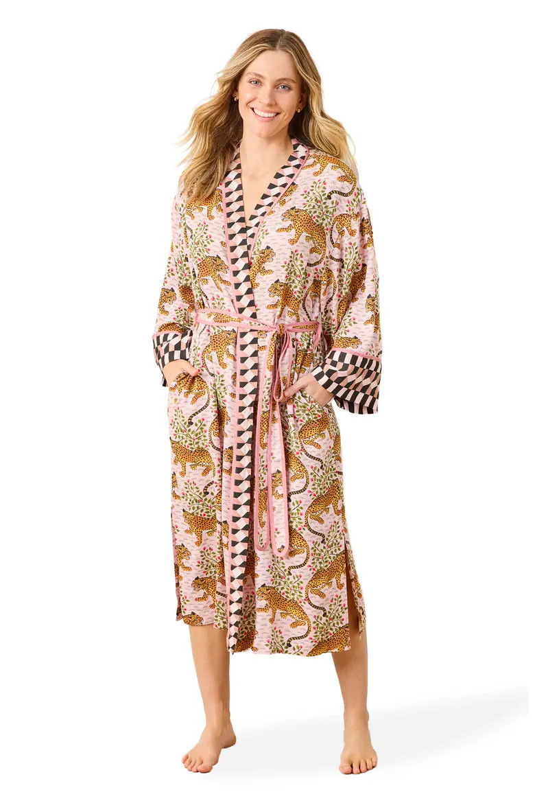 Printfresh Eco Satin Robe in Tobacco at Nordstrom, Size Large | Nordstrom