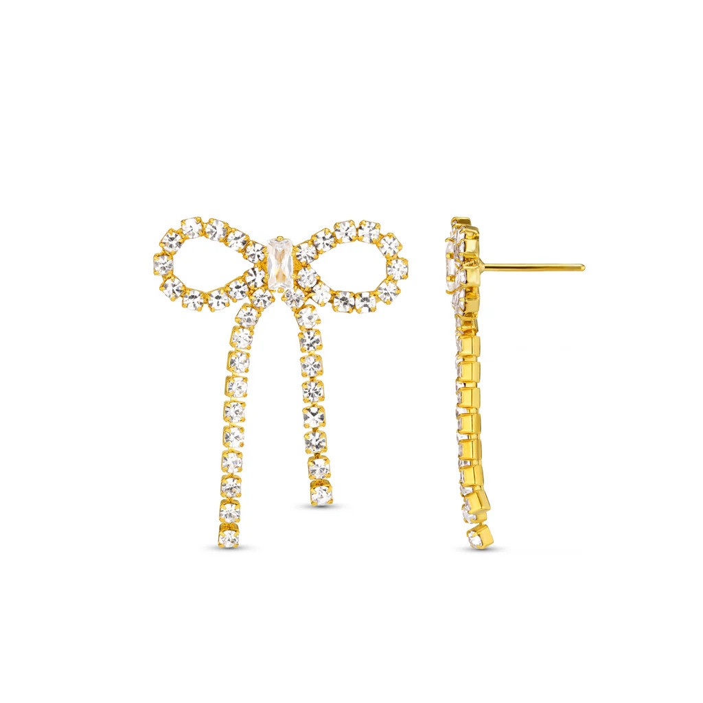Crystal Bow Earrings | Orelia