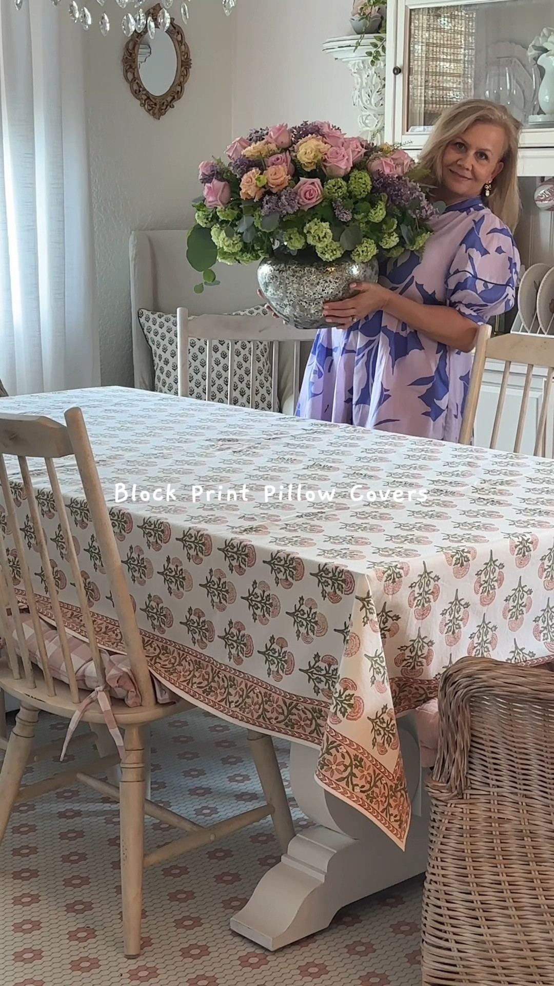 The prettiest block print pillow covers and tablecloth are right here. Available on Amazon. Pink and light salmon color. Also available in many other colors. 

#LTKSeasonal #LTKSaleAlert #LTKHome