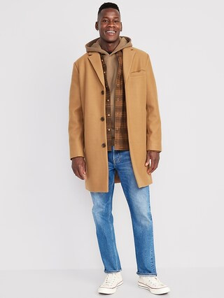 Soft-Brushed Topcoat for Men | Old Navy (US)