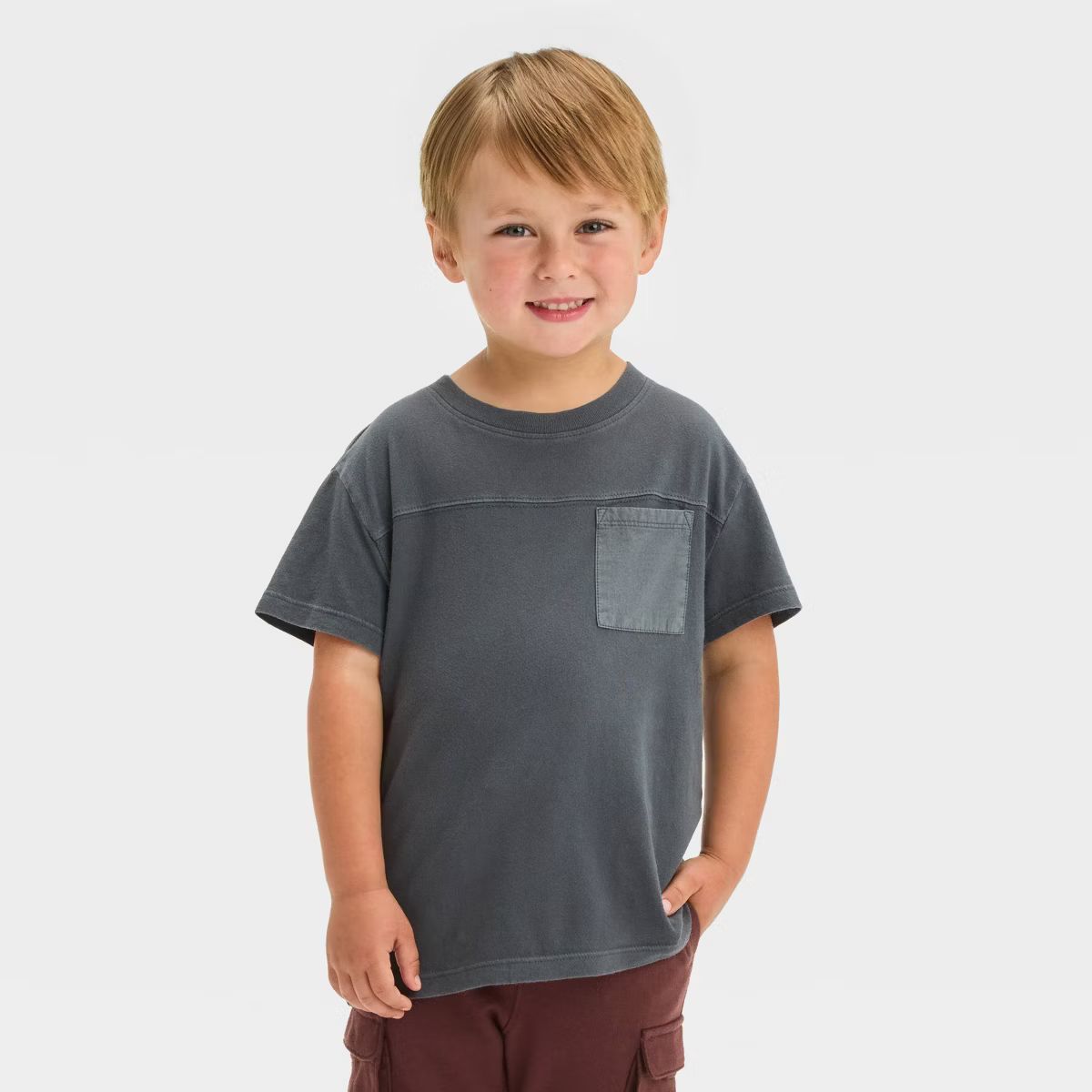 Toddler Boys' Short Sleeve Solid Jersey Knit Pocket T-Shirt - Cat & Jack™ | Target