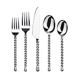 Gourmet Settings 20-Piece Silverware Silver Tear Collection Polished Stainless Steel Flatware Set... | Amazon (US)