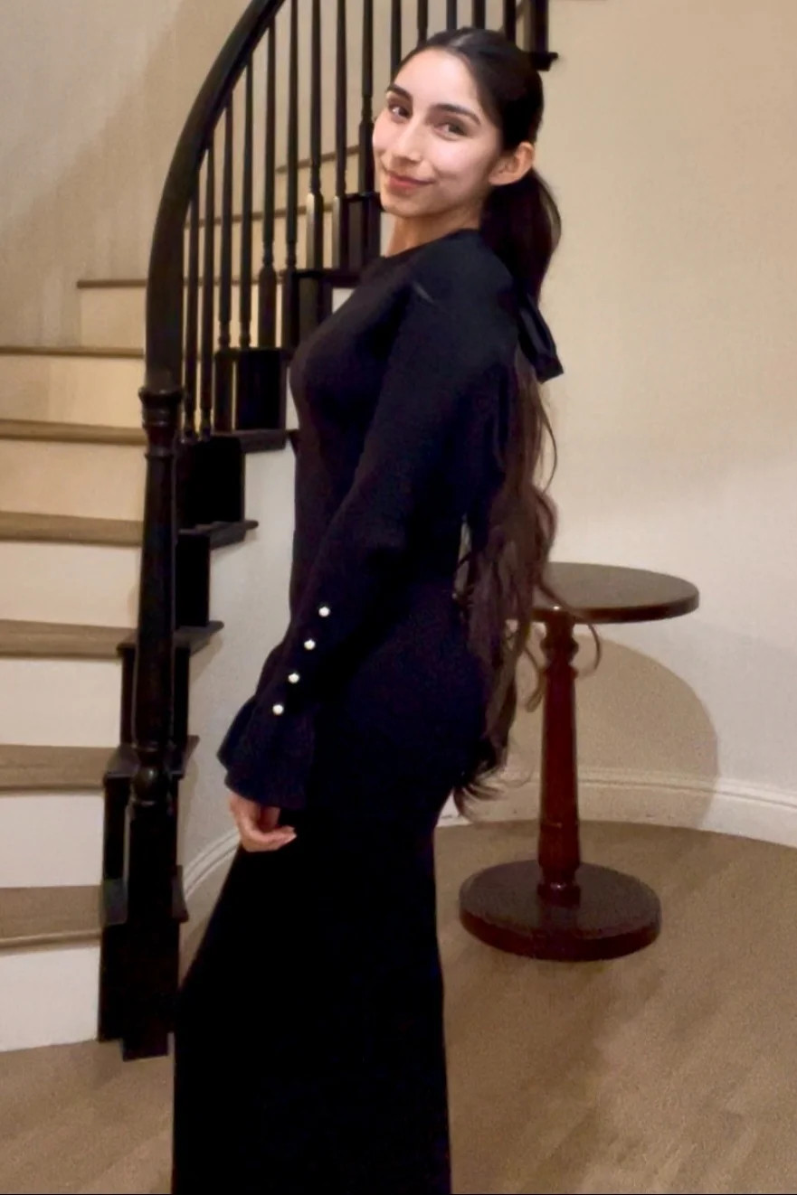 Black Ribbed Knit Bow Back Maternity Maxi Dress | PinkBlush Maternity