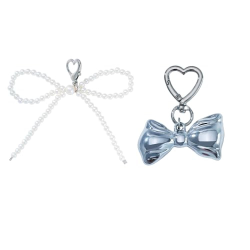 PUCAPOCO Pearl Bow Keychain Coquette Aesthetic Keychain Keyrings Bag Charms Pruse Car Charms Keychain (Style 8) | Amazon (US)