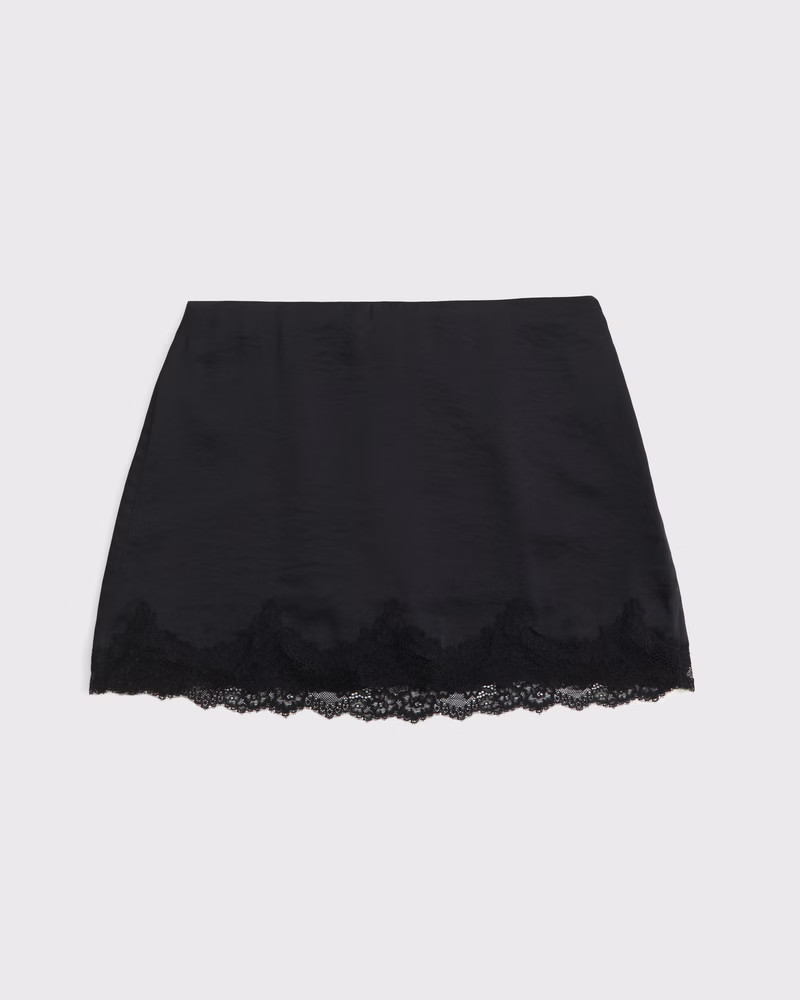 Women's High Rise Lace & Satin Mini Skort | Women's Bottoms | Abercrombie.com | Abercrombie & Fitch (US)