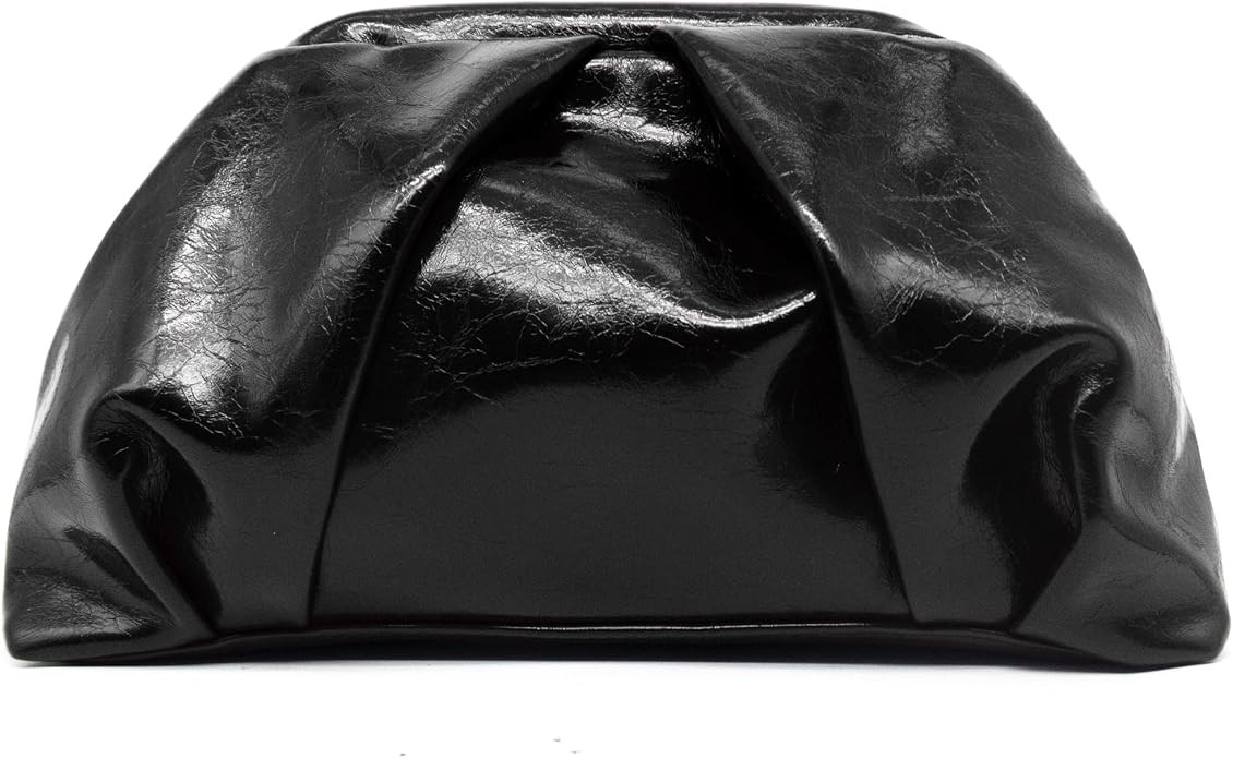 Vegan Leather Dumpling Clutch Purse for Women Ruched Bag Evening Handbag Party Wedding Elegant Ha... | Amazon (US)