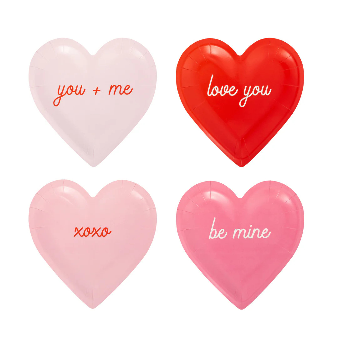 Conversation Heart Shaped Plate Set | My Mind's Eye