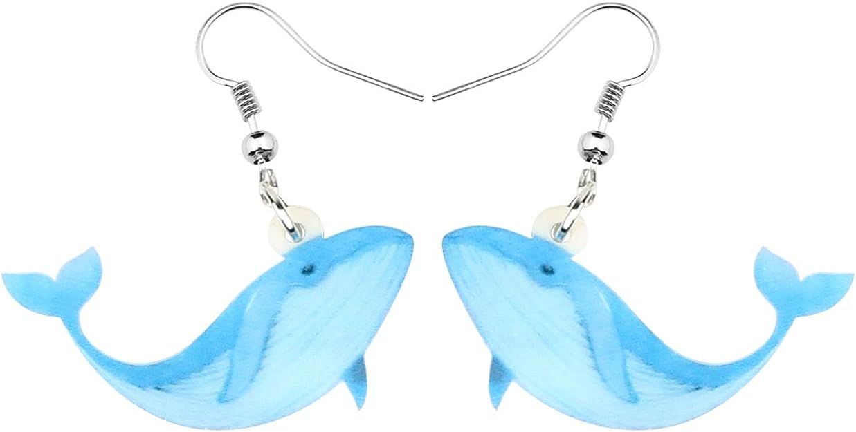 Bonsny Acrylic Drop Dangle Sweet Ocean Whale Earrings Fish Jewelry For Women Girls Kids Nice Gift | Amazon (US)