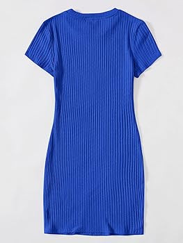 SheIn Women's Short Sleeve Pencil Dress Casual Basic Bodycon T Shirt Mini Dresses | Amazon (US)