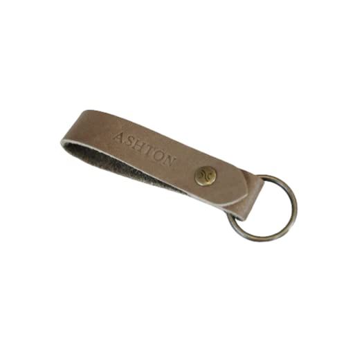Double Sided Custom Leather Keychain | Personalize on Both Sides | Many Colors & Styles | Hand-Ma... | Amazon (US)