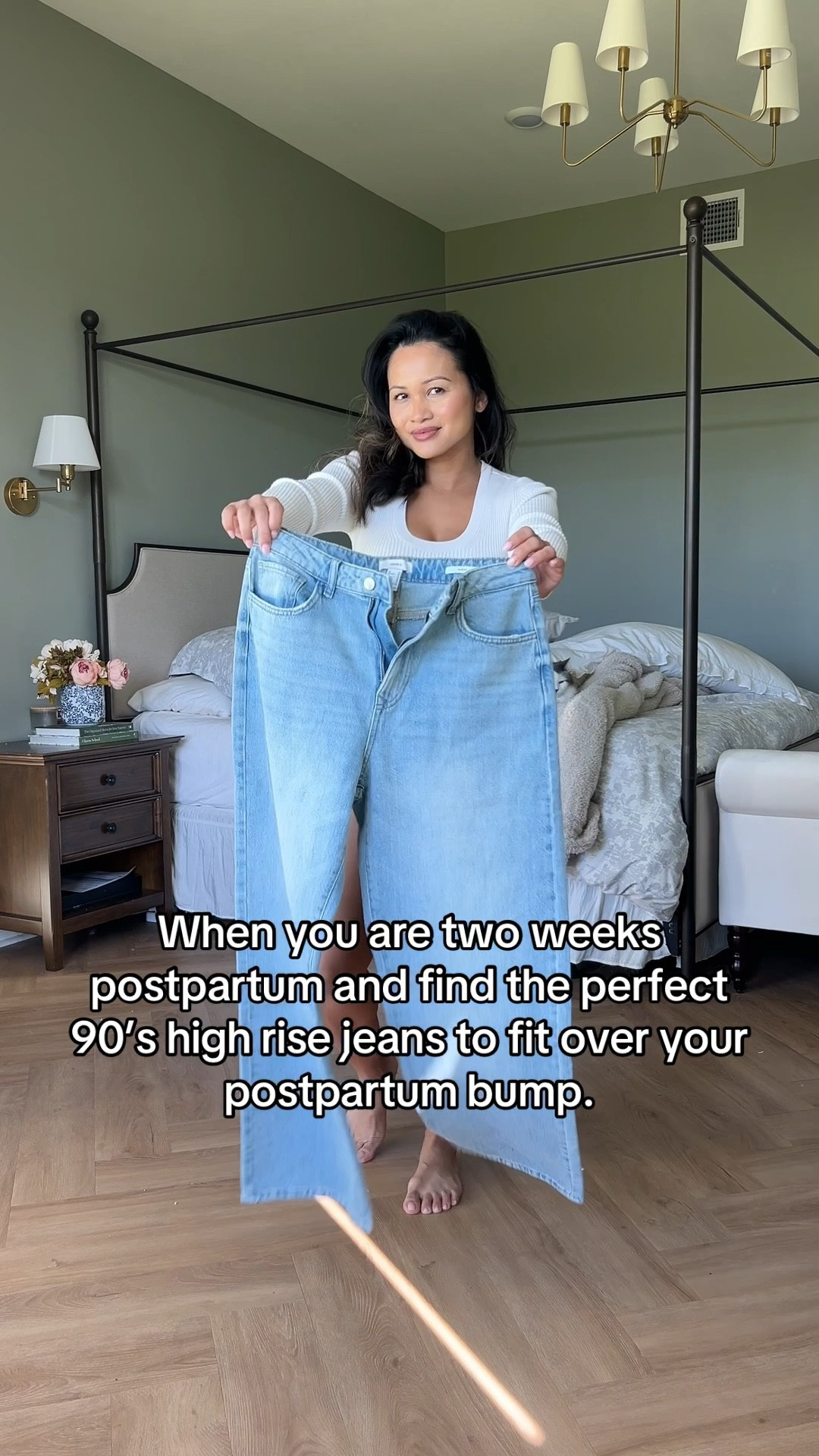 Found the perfect postpartum jeans to fit over my postpartum
Bump! My cardigan and bodysuit is from Abercrombie and on sale!

#LTKSaleAlert #LTKPetite #LTKBump