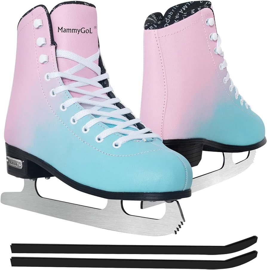 MammyGol Womens/Misses/Girls Lace up Light Support Ice Figure Skates Women Size 6 7 8 9 10 11 12 | Amazon (US)