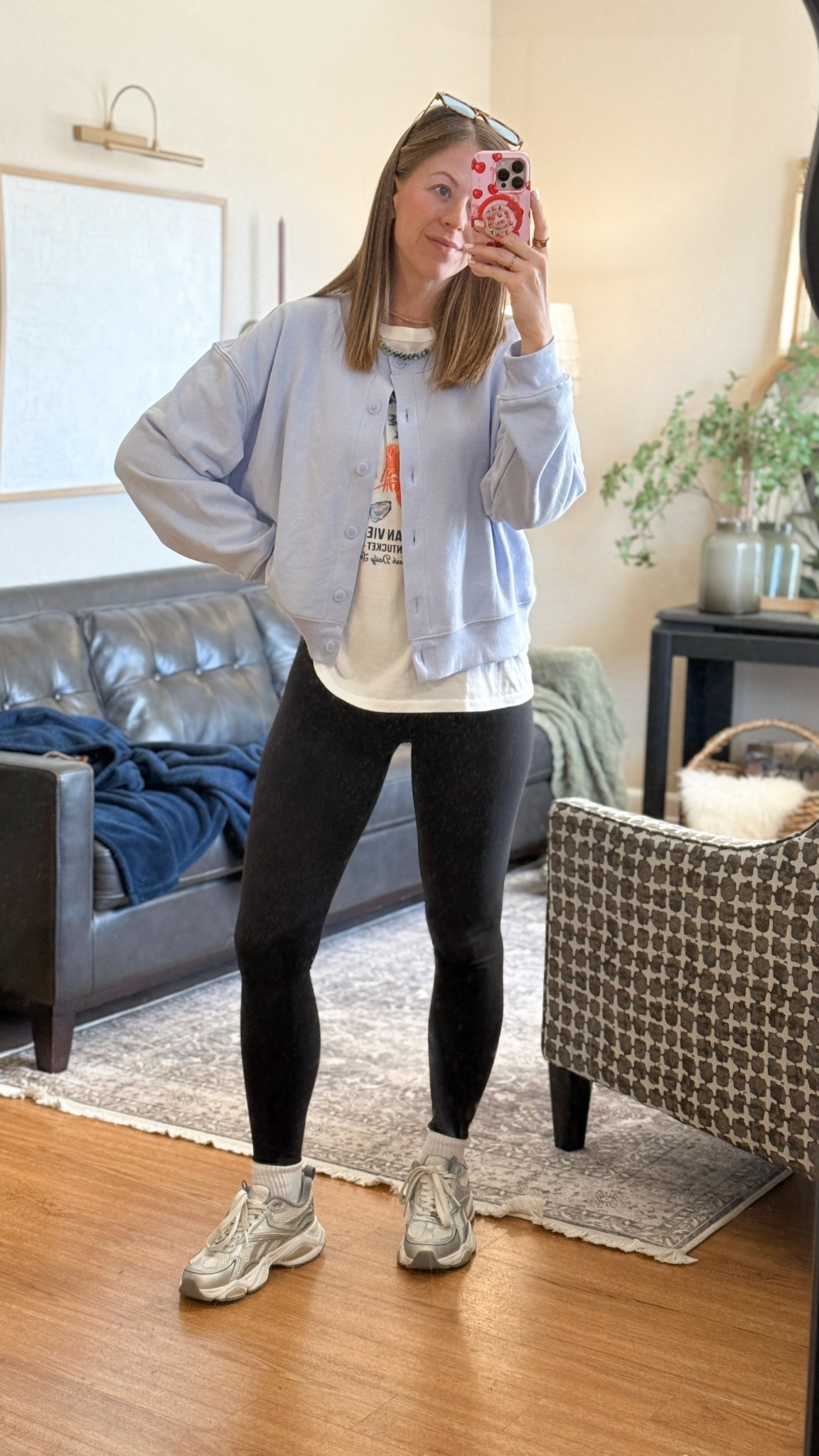 Target Women's Leisure Studio French Terry Cardigan - Universal Thread Light Blue. Sized up to an xl for a cozy fit 

#LTKFindsUnder50