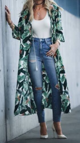 RACHEL ZOE Designer Label Women BNWT Palm Print Duster Kimono Cover Up One Size | eBay AU