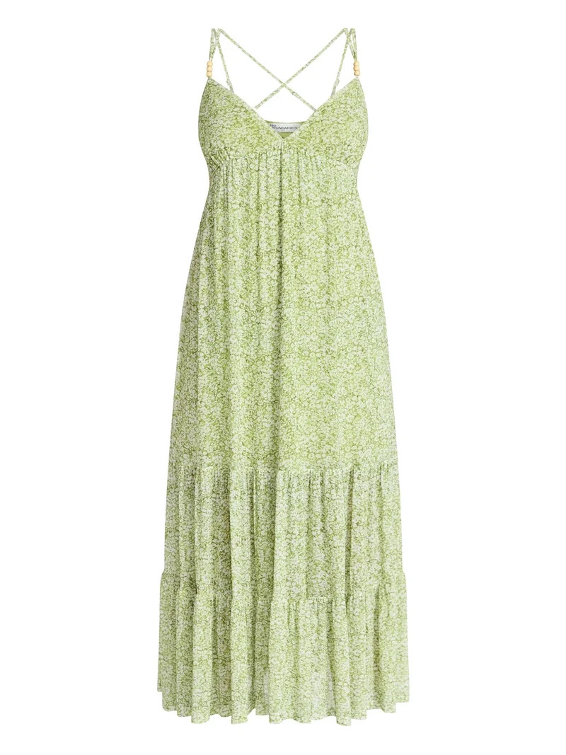 No Boundaries Tiered Maxi Dress, Women's XXS-XXL | Walmart (US)