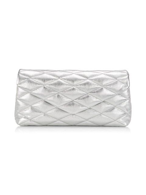 Large Quilted Metallic Leather Clutch | Saks Fifth Avenue