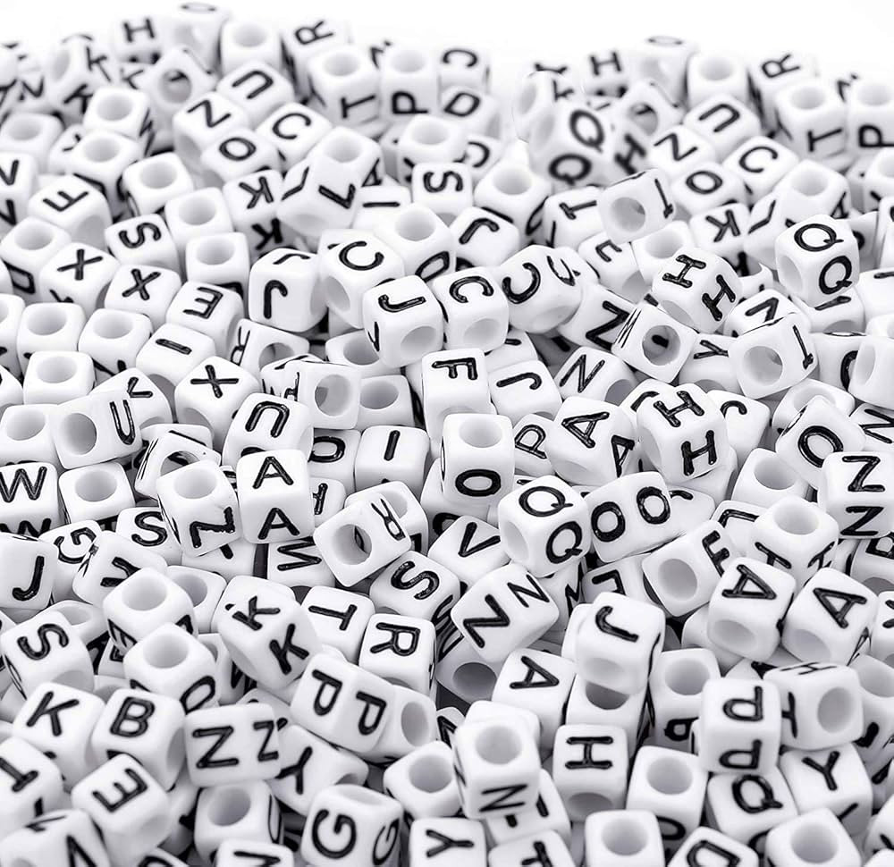 Augshy 700PCS White Letter Beads Alphabet Beads for Making DIY (6mm) | Amazon (US)