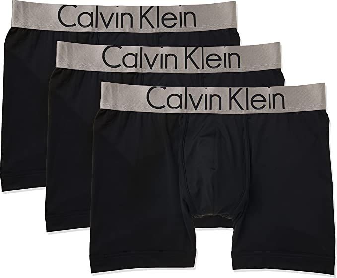 Calvin Klein Men's Steel Micro 3-Pack Boxer Briefs | Amazon (US)