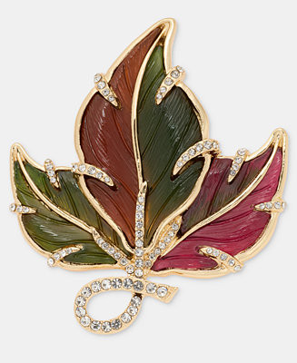Pav\u00e9 Hanging Leaf Pin | Macy's