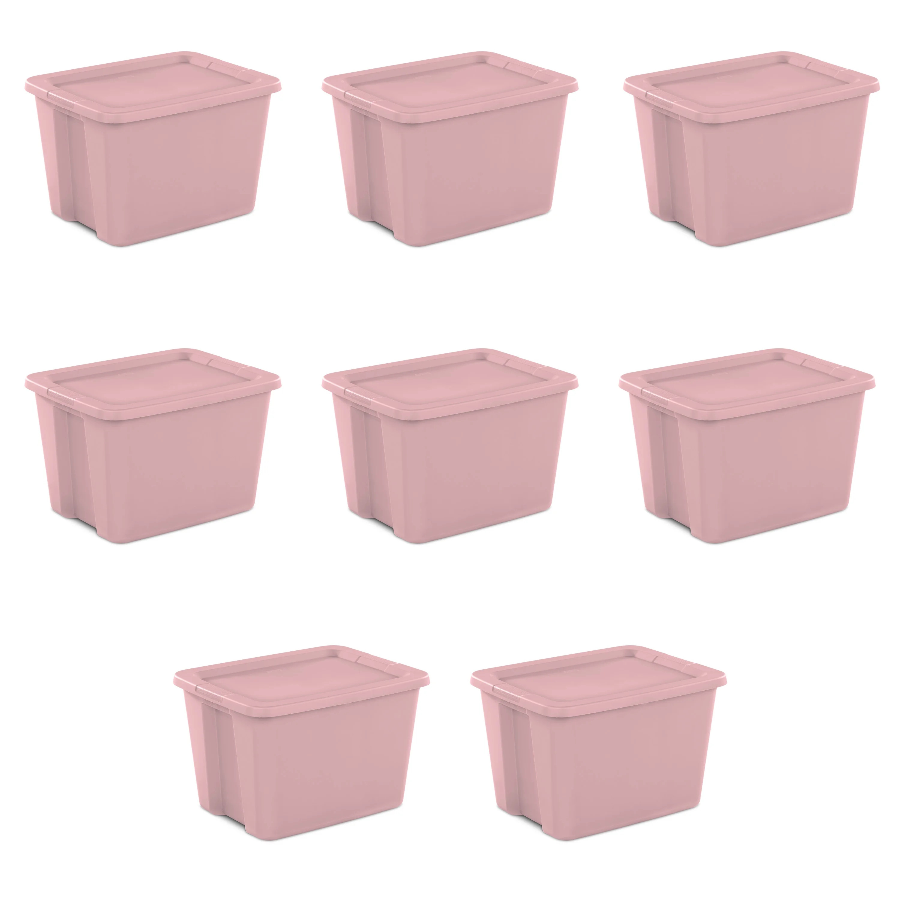 Sterilite 18 Gallon Tote Box Plastic, Blush Pink, Set of 8 | Walmart (US)