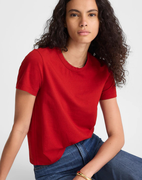 The Perfect Crewneck Tee in Allday Jersey | Madewell