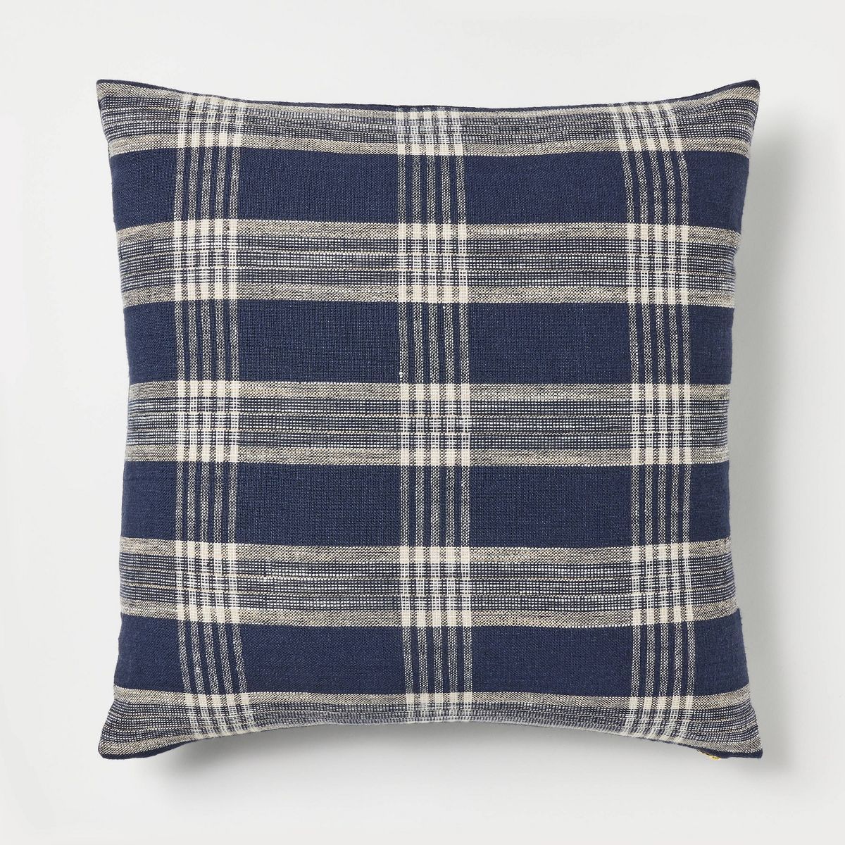 Woven Plaid Square Throw Pillow with Zipper Pull Navy Blue - Threshold™ designed with Studio Mc... | Target
