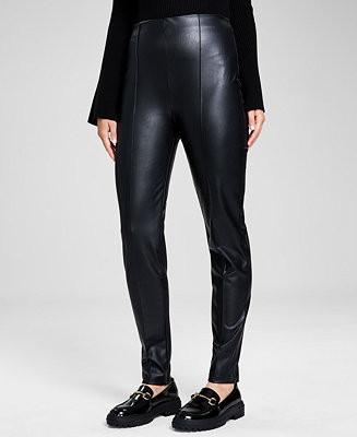 And Now This Women's Seamfront Faux-Leather Leggings - Macy's | Macy's