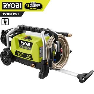 RYOBI 1900 PSI 1.2 GPM Cold Water Wheeled Electric Pressure Washer RY1419MTVNM - The Home Depot | The Home Depot