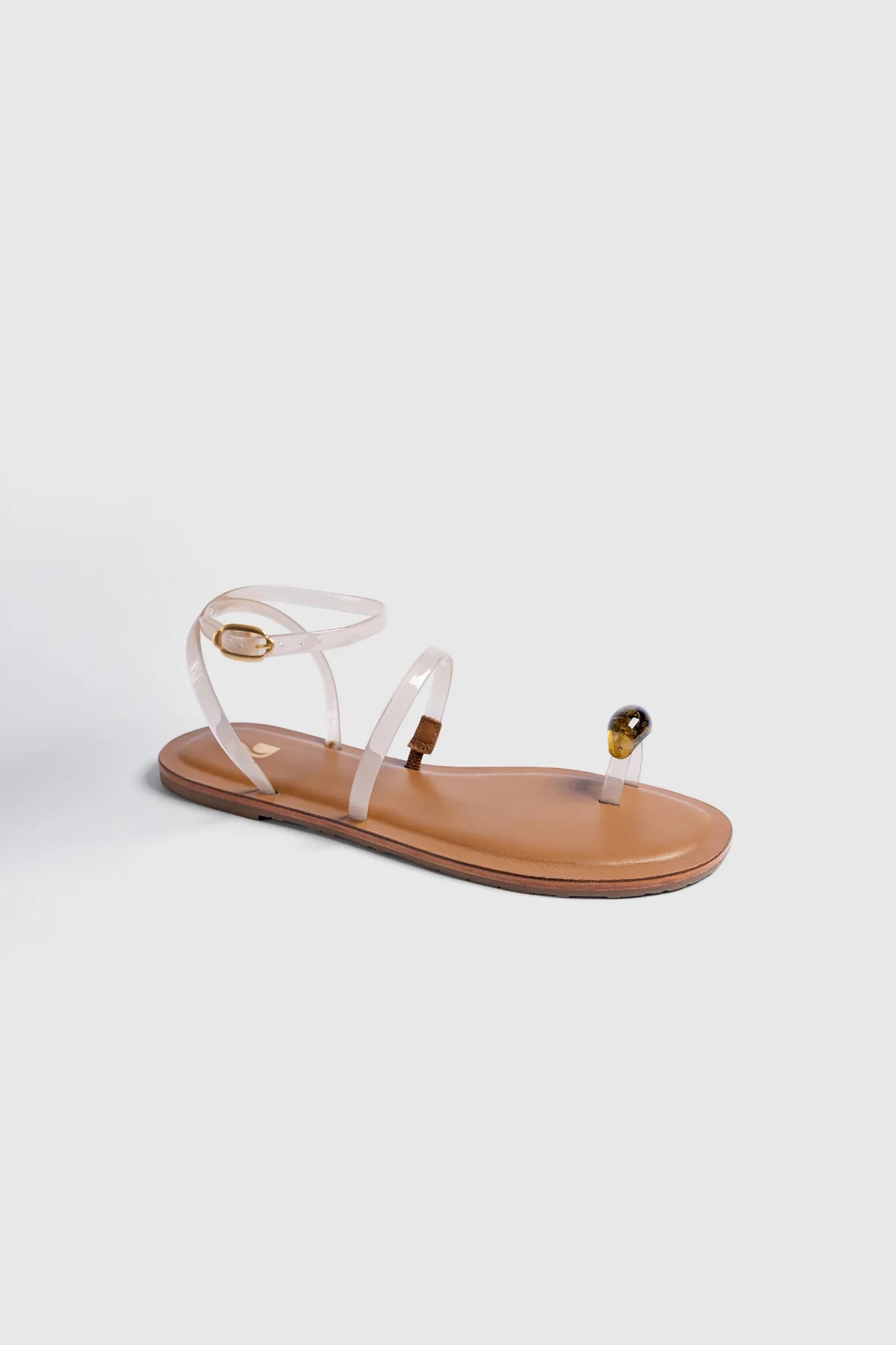 Biarritz Jelly Flat Sandal In Ivory Vinyl | Larroude