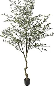 Phimos Artificial Olive Tree Tall Fake Potted Olive Silk Tree with Planter Large Faux Olive Branc... | Amazon (US)
