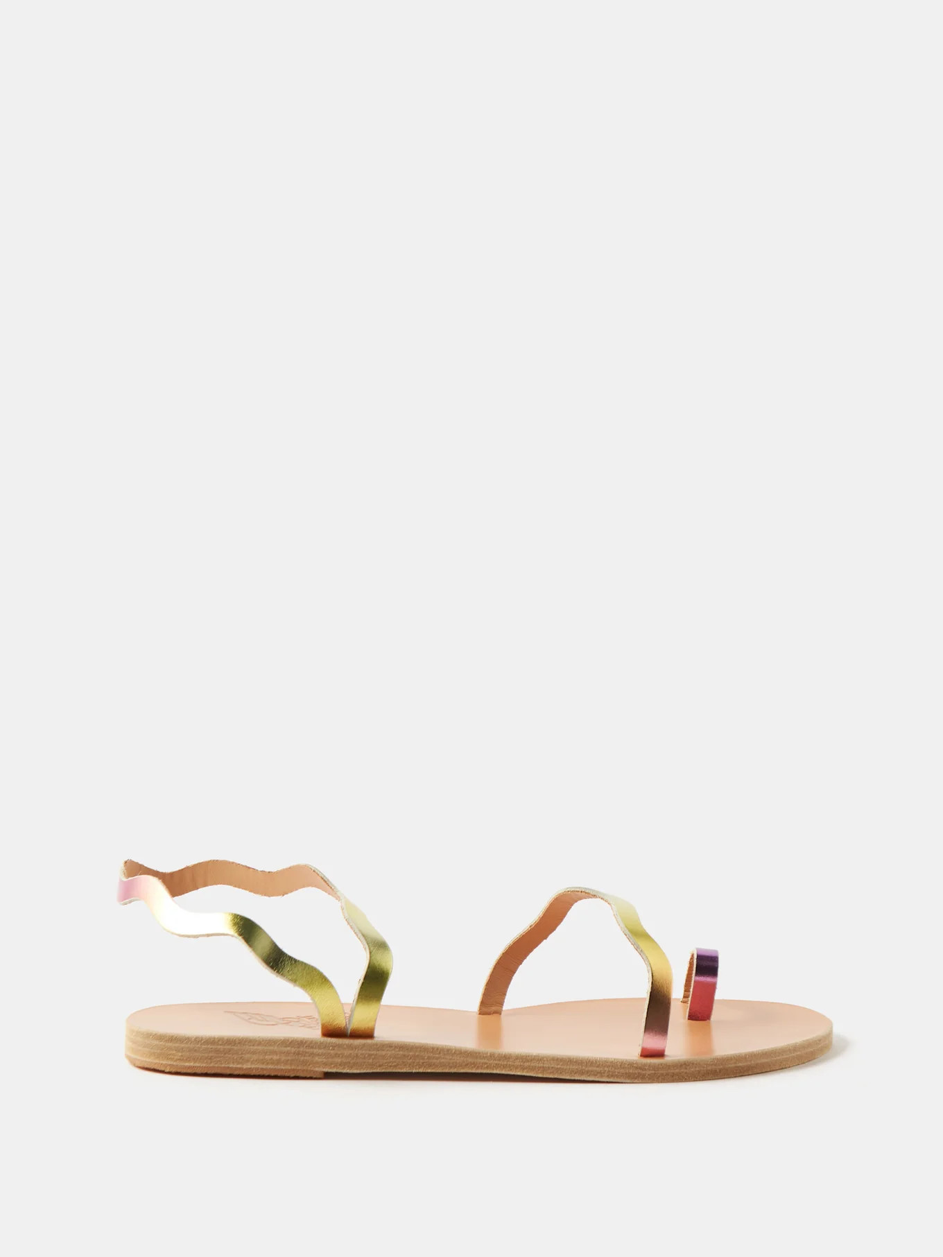 Elafonisos scallop-edge metallic-leather sandals | Ancient Greek Sandals | Matches (US)