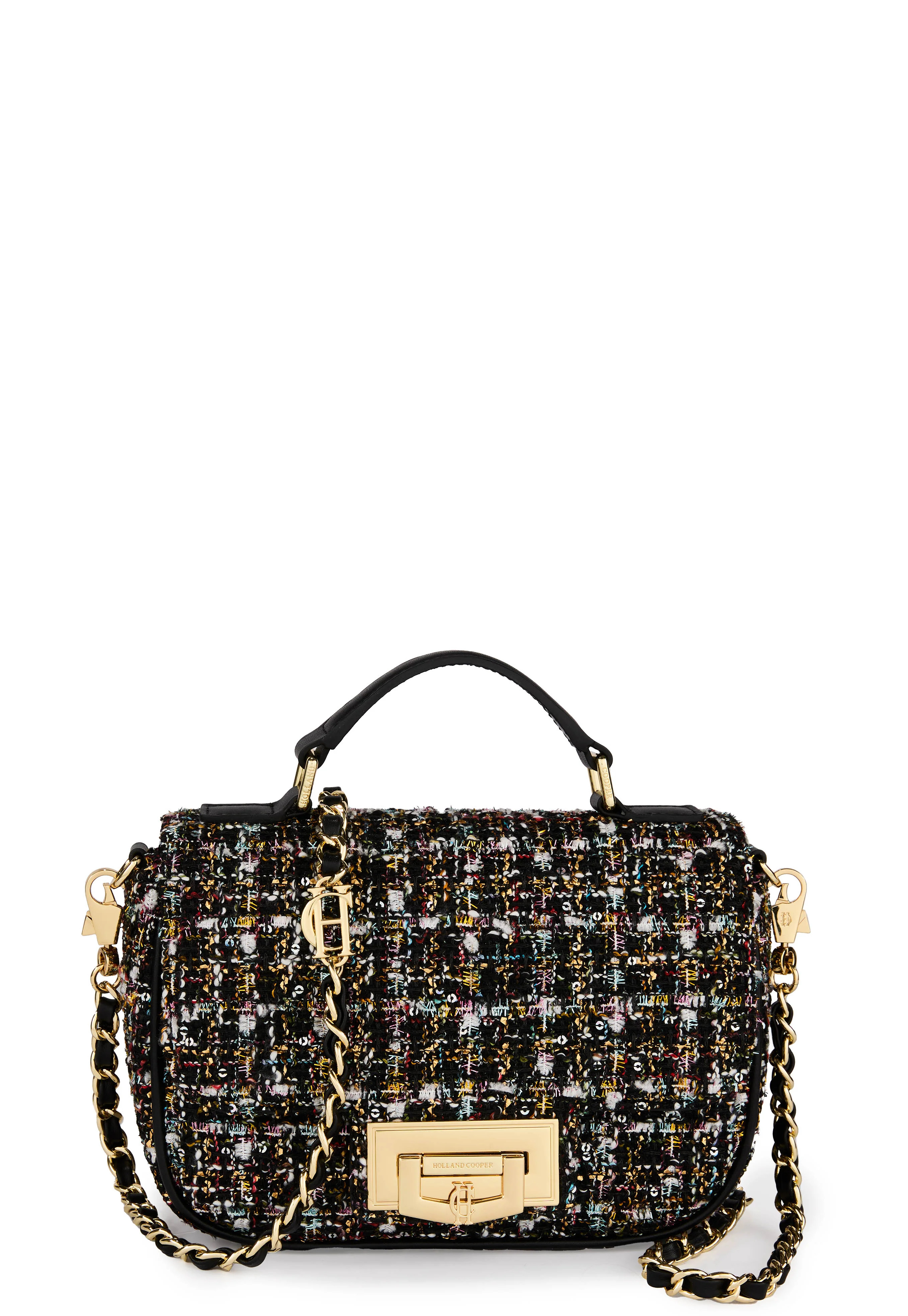 Boucle Crossbody Bag (Black Sparkle Boucle) | Holland Cooper