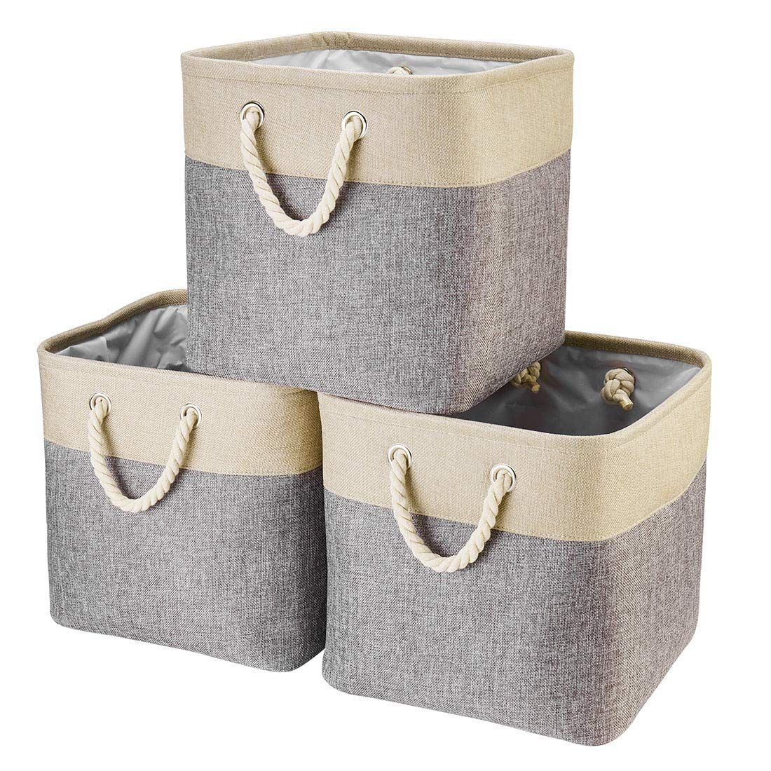 i BKGOO 3Pack Large Foldable Storage Bins，Collapsible Sturdy Cationic Fabric Organizing Storage Bask | Amazon (CA)