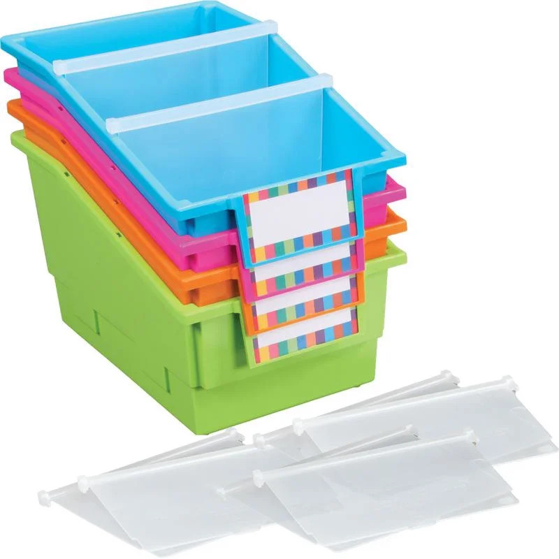 Chapter Book Library Bins™ With Dividers - Neon | Walmart (US)