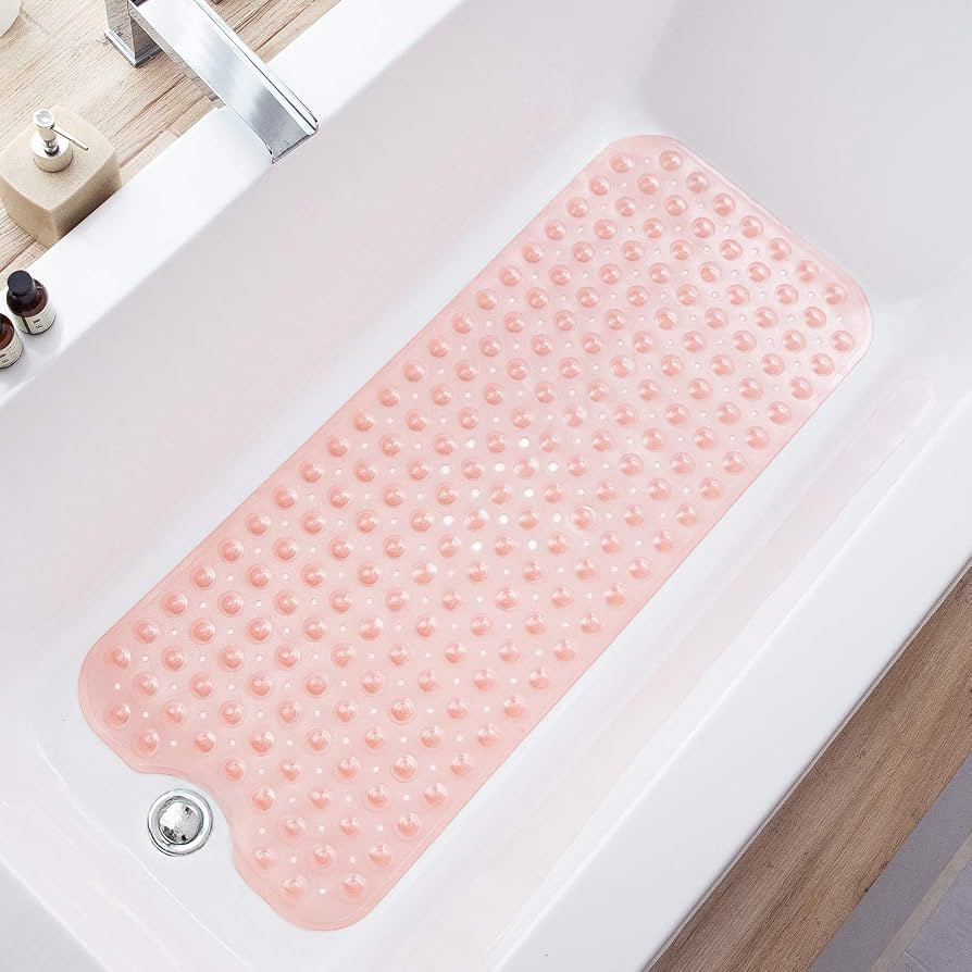 Bathtub Mats for Shower Tub Extra Long Non-Slip Bath Mat, 39 x 16 Inch Shower Mat with Drain Hole... | Amazon (US)