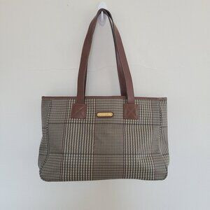 Vintage Polo Ralph Lauren Plaid Shoulder Tote Handbag Brown Tan | Poshmark