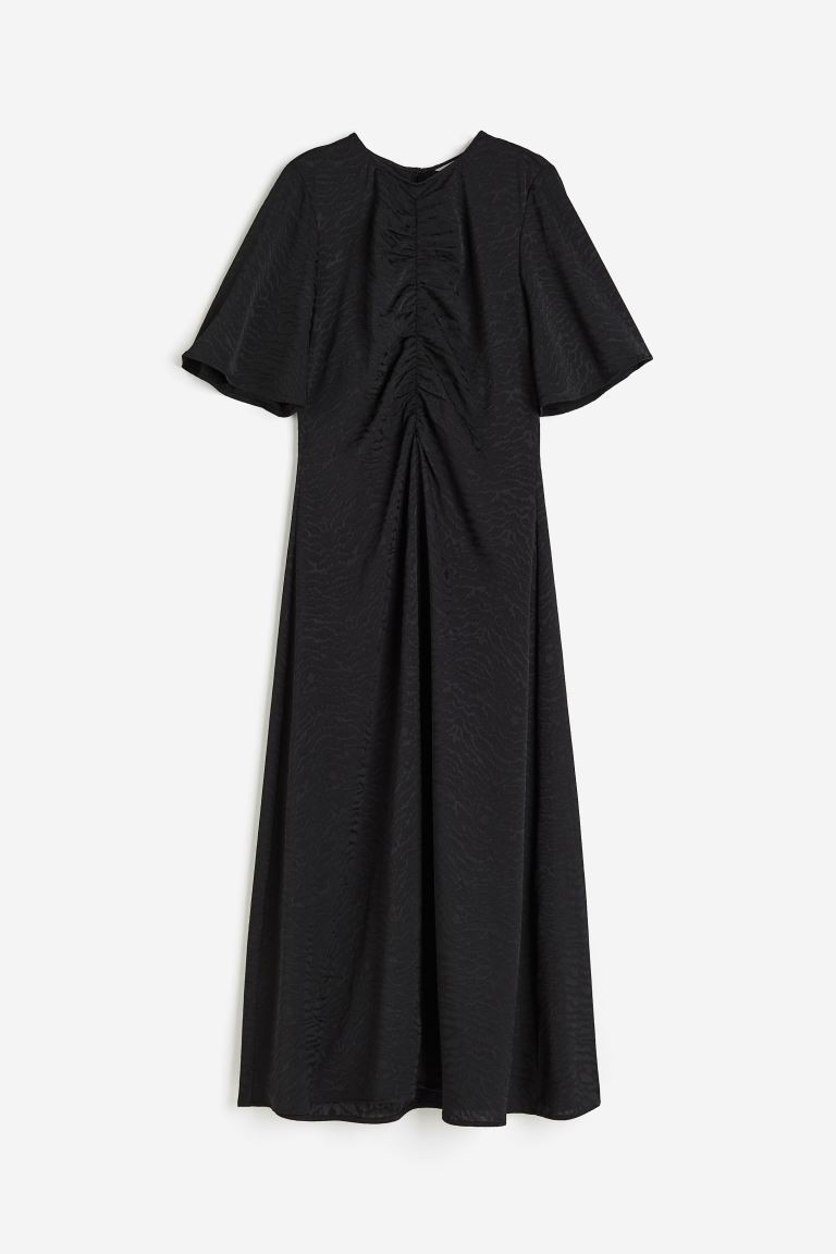 Gathered-detail Dress - Black/patterned - Ladies | H&M US | H&M (US + CA)