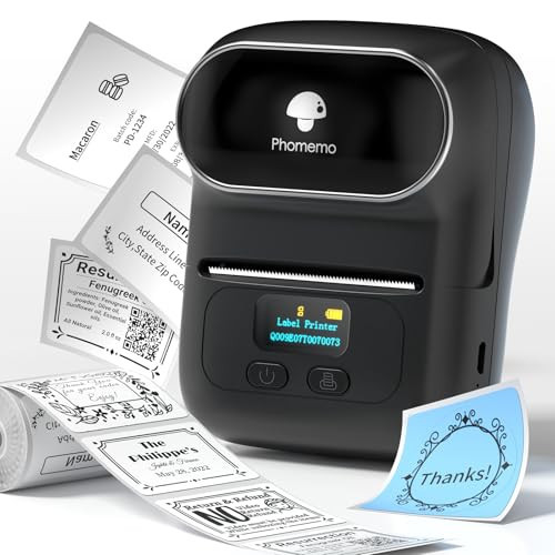 Phomemo M110 Thermal Label Maker - Barcode Label Printer Portable Bluetooth Label Maker Machine for for Small Business, Address, Logo, Clothing, Mailing, with 40x30mm Label, Black | Amazon (US)