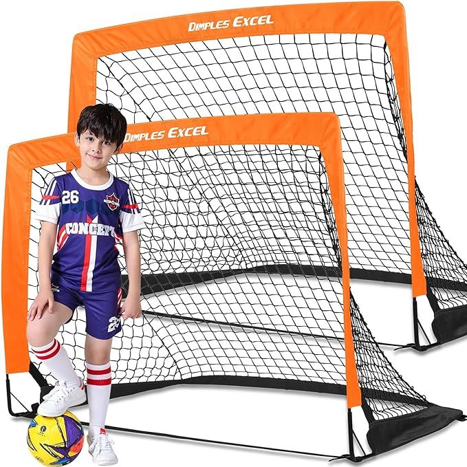 Dimples Excel Soccer Goals Kids Soccer Net for Backyard 7x5 FT, 5x3.6 FT, 4x3 FT, 3x2.2 FT | Amazon (US)