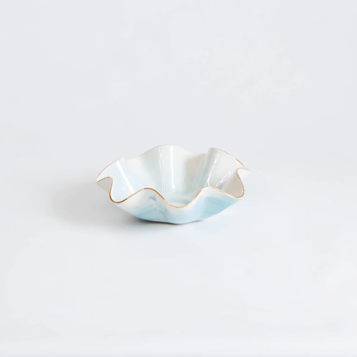 Turquoise Watercolor Abstract Bowl | Susan Gordon Pottery