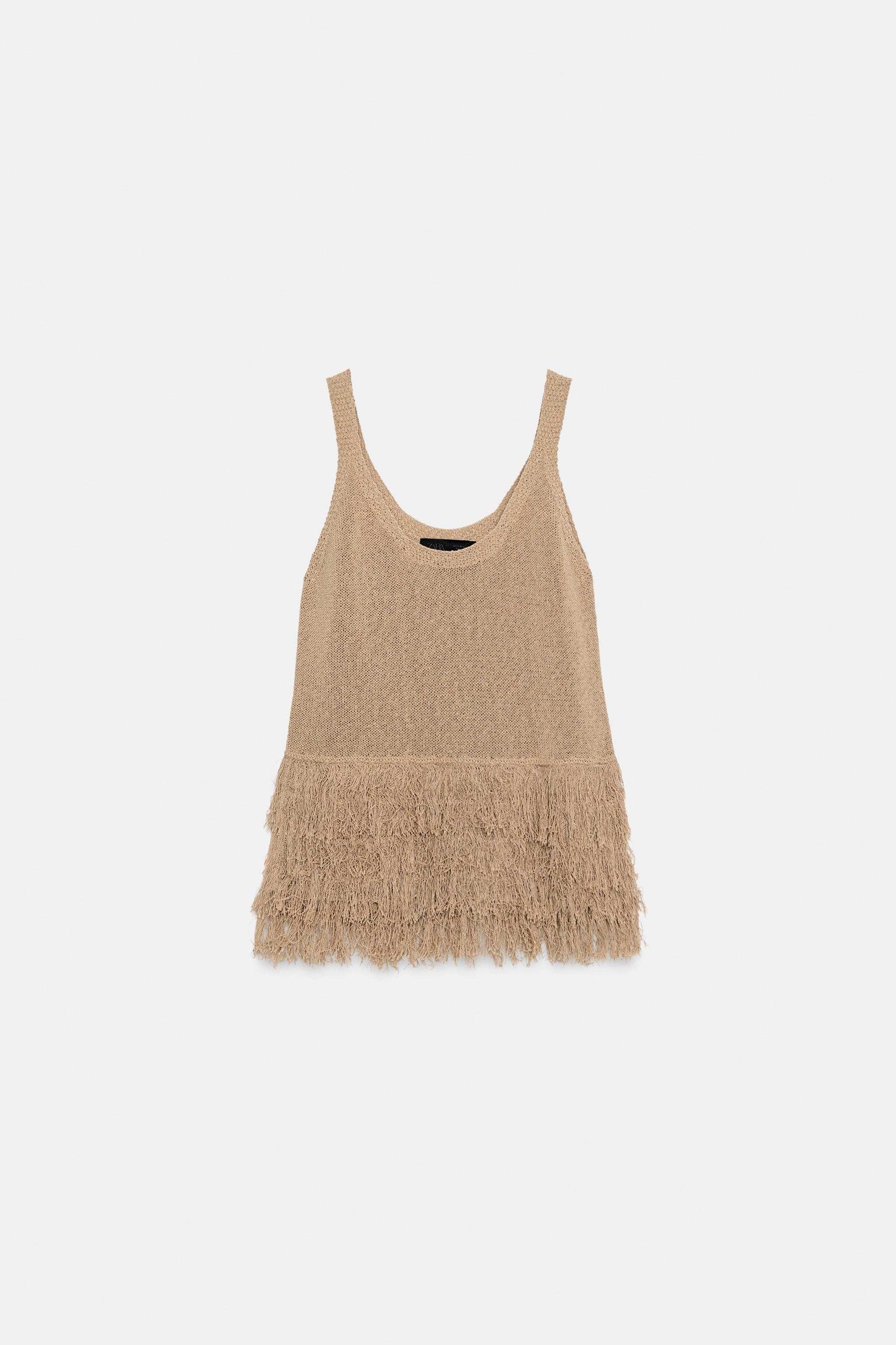FRINGED KNIT TOP | Zara US