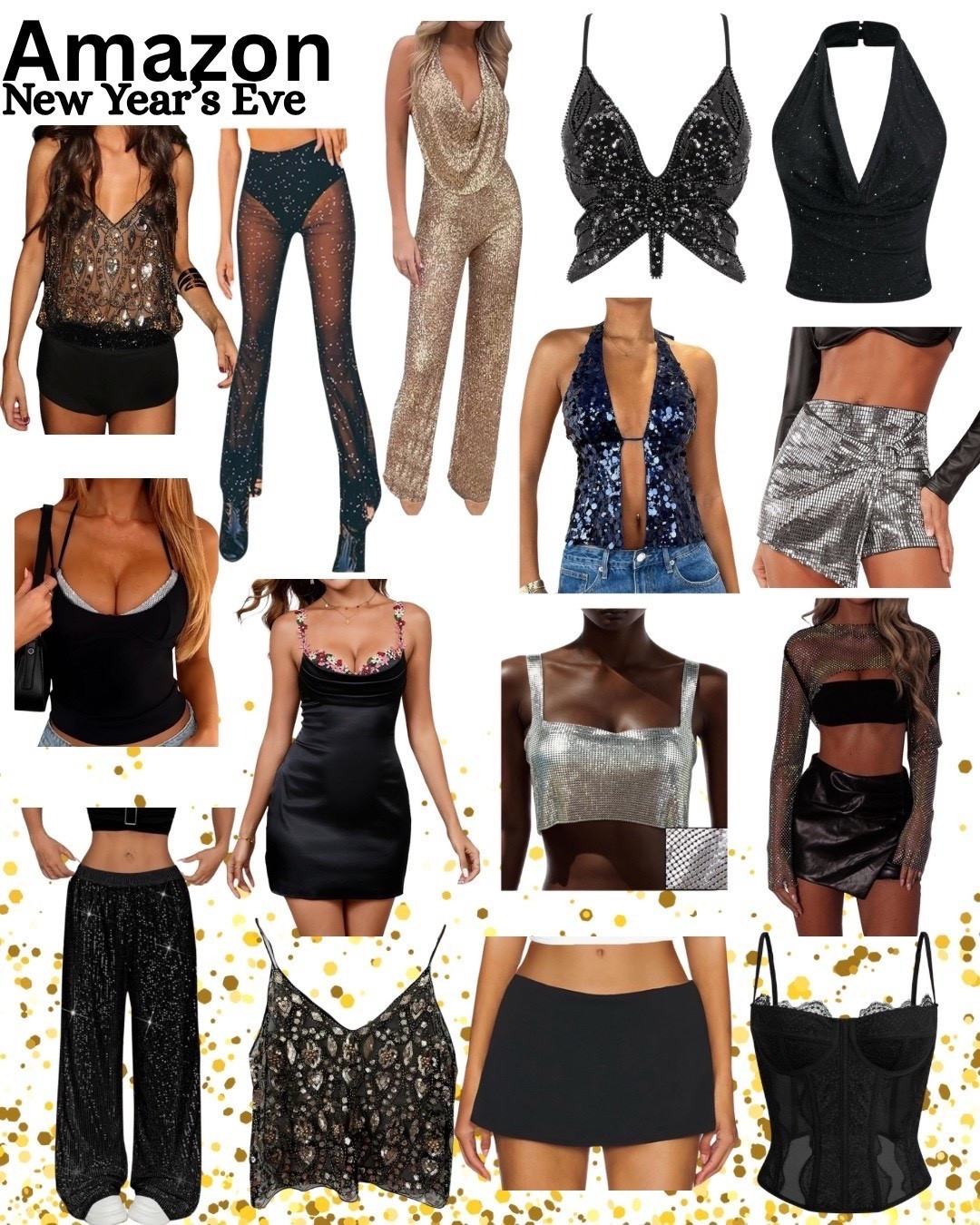 New Year's Eve outfit. New Year's party. New Year's outfit. Party outfit. Sparkle outfit. Sequins. Metallic. Glitter outfit. Amazon party style 

#LTKHoliday #LTKFindsUnder50 #LTKSeasonal