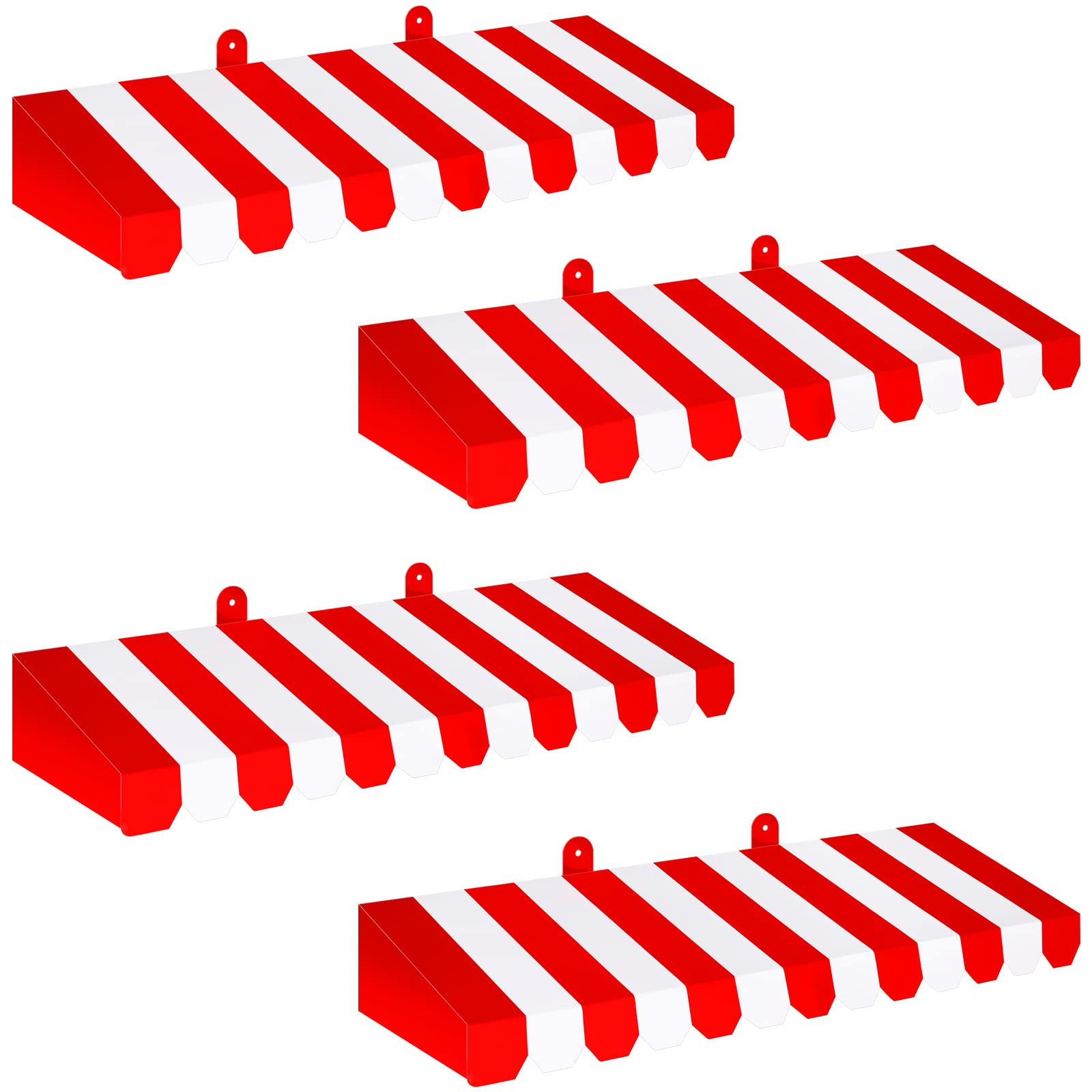 Boao 4 Pack Circus Awning Decoration 3D Stripe Cardboard Awning Carnival Wall Decor Circus Party ... | Amazon (US)