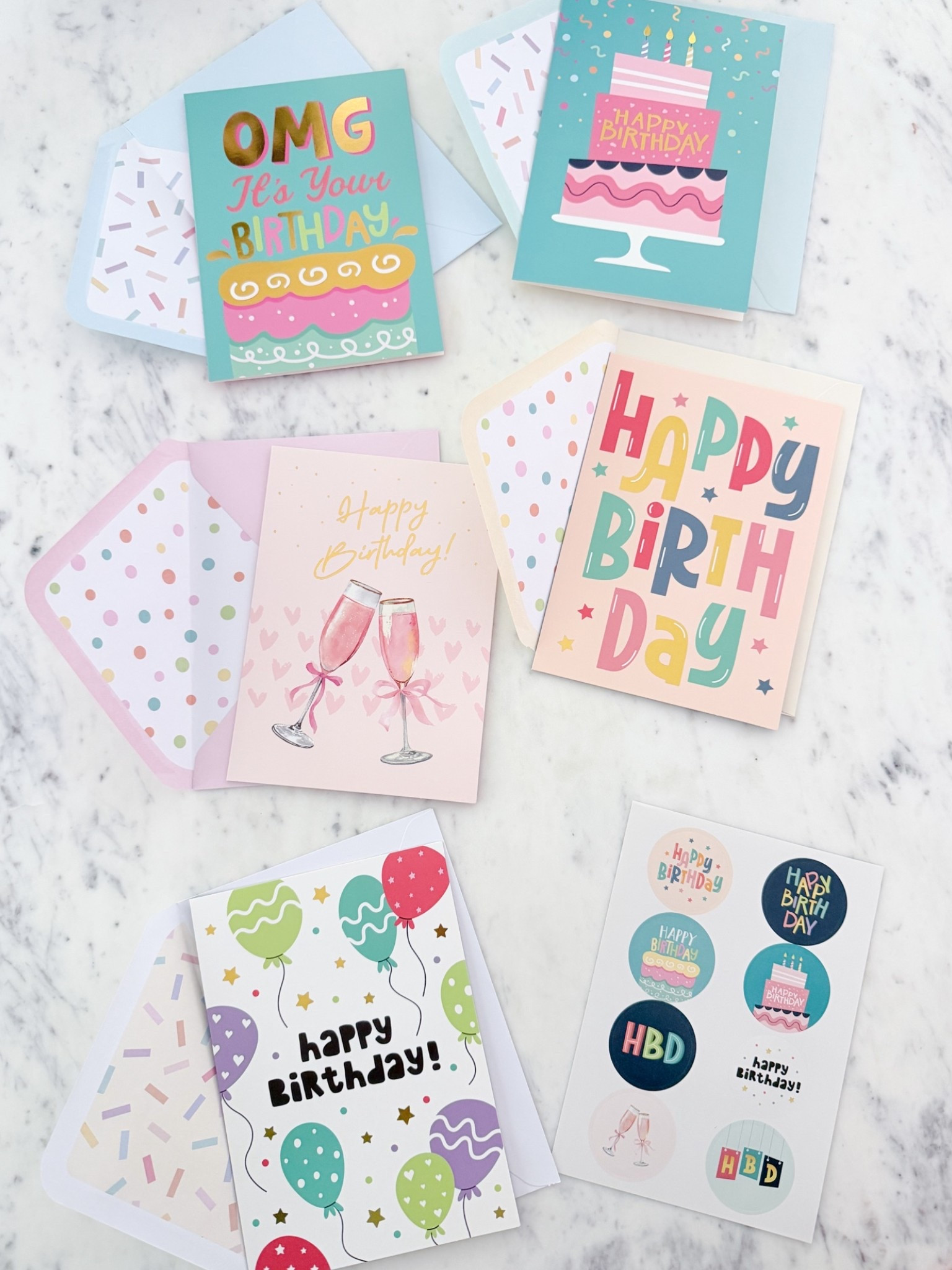 Grabbed this amazing set of assorted Birthday cards to have on hand! I was so impressed with the quality! They’re big cards at 5x7, have gold foil on every card, come with coordinating envelopes with patterned liners & there’s coordinating stickers to use to seal them shut. The combination of designs is diverse enough for kids & adults too! The price is also fantastic!